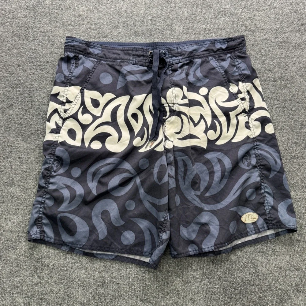 Quiksilver Edition Swim Trunks Mens Medium Navy Blue 7.5